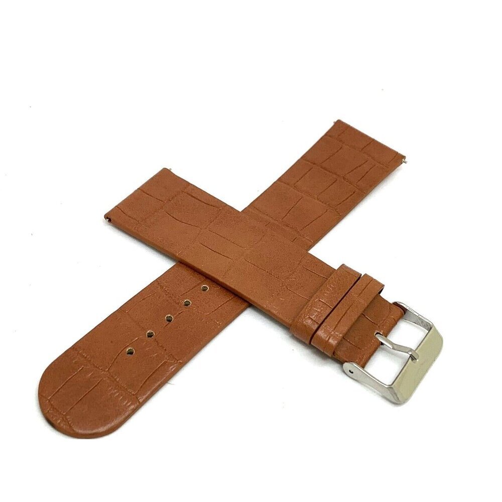 Invicta Watch Replacement Band Brown Leather 26mm Lug Silver Tone Steel …